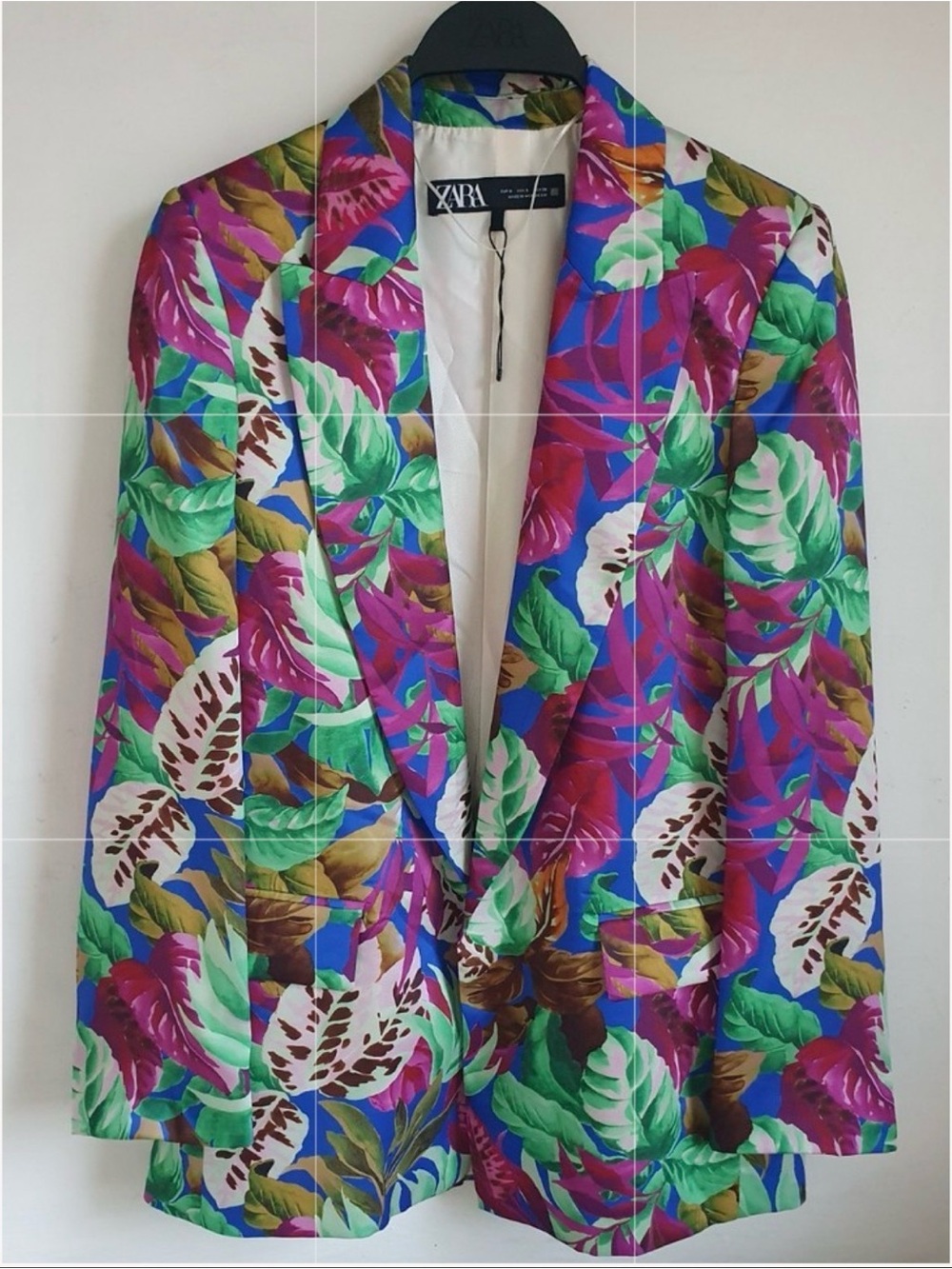 Zara Multicolor Tropical Print Jacket — Purple, Green, Blue